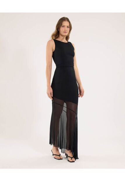 Vestido Para Mujer M/Sisa Largo Color Negro Marca Ostu #40170332
