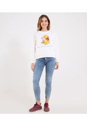 Buzo Para Mujer Cuello Redondo Color Marfil Marca Ostu #40060516