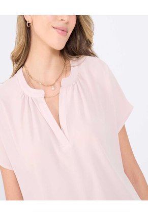 Blusa Para Mujer Manga Corta Color Beige Marca Ostu #40121143