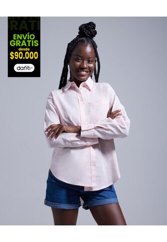 Camisa Para Mujer Manga Larga Color Rosado  Marca Ostu #40010162 Ostu