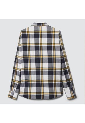 Camisa Para Hombre Manga Larga Sin Bolsillo Color Amarillo  Marca Ostu #60010633