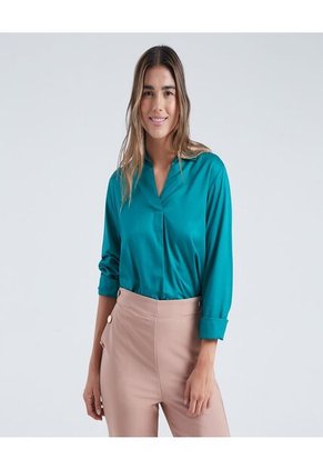Blusa Para Mujer Manga 3/4 Color Verde Marca Ostu #40120897