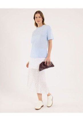 Camiseta Para Mujer Manga Corta Cuello Redondo Color Azul Marca Ostu #40092687