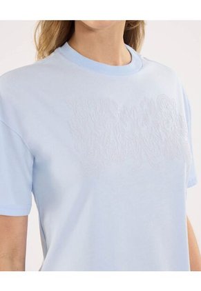 Camiseta Para Mujer Manga Corta Cuello Redondo Color Azul Marca Ostu #40092687