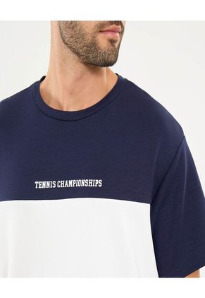 Camiseta Para Hombre Manga Corta Cuello Redondo Color Azul Marca Ostu #60091574