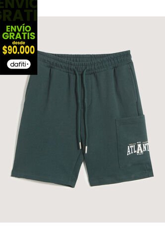 Bermuda Infantil Niño Regular Corto Color Verde Marca Ostu #80100062 Ostu
