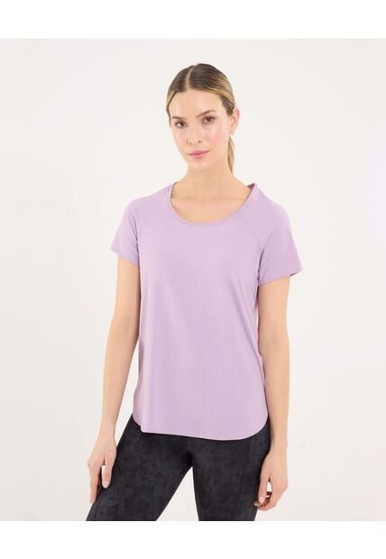 Camiseta Para Mujer Manga Corta Cuello Redondo Color Lila Marca Ostu #40092641