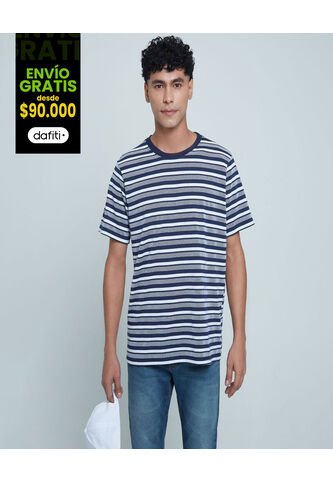 Camiseta Para Hombre Manga Corta Color Azul  Marca Ostu #60091087 Ostu