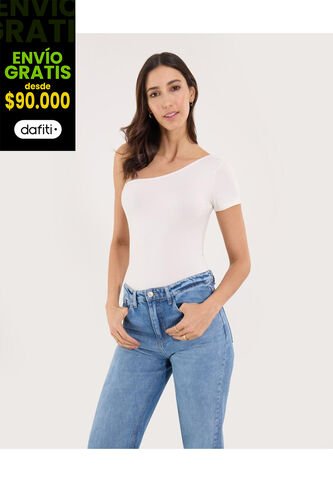 Body Para Mujer Manga Corta Color Crema Marca Ostu #40200207 Ostu