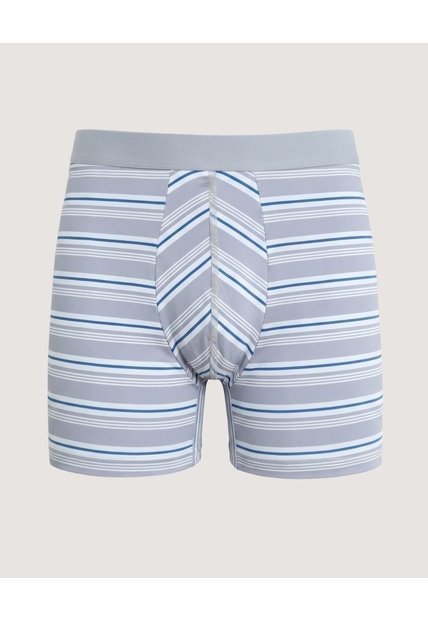 Bóxer Medio Rayas Clásicas  Para Hombre Gris Ostu