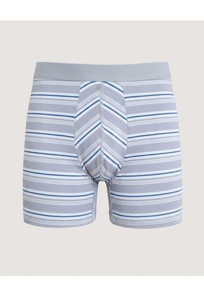 Bóxer Medio Rayas Clásicas Para Hombre Gris Ostu