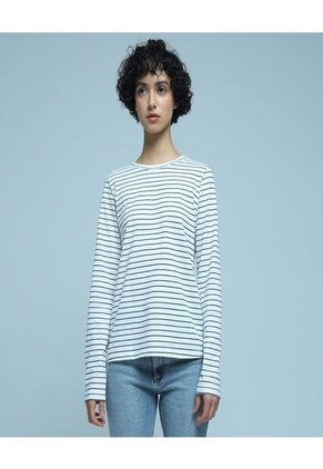 Camiseta Para Mujer Manga Larga Color Azul Marca Ostu #40092023