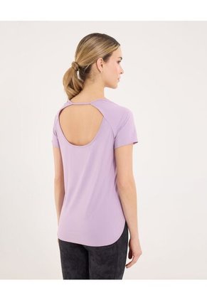 Camiseta Para Mujer Manga Corta Cuello Redondo Color Lila Marca Ostu #40092641