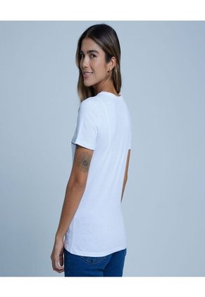 Camiseta Para Mujer Manga Corta Color Blanco Marca Ostu #40092002