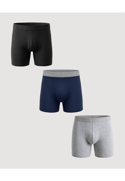 Pack X3 Boxer Medio Básico  Para Hombre Negro Ostu
