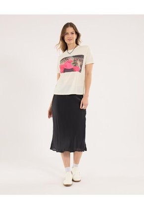 Camiseta Para Mujer Manga Corta Color Blanco Marca Ostu #40091662