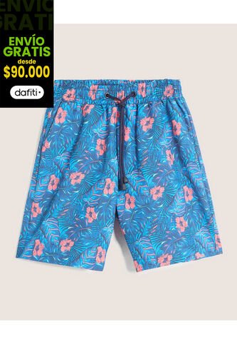 Bermuda Infantil Niño Regular Corto Color Azul Marca Ostu #80100060 Ostu