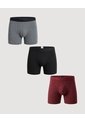 Pack Boxer X3 Algodón Estampado  Para Hombre Negro Ostu de Ostu