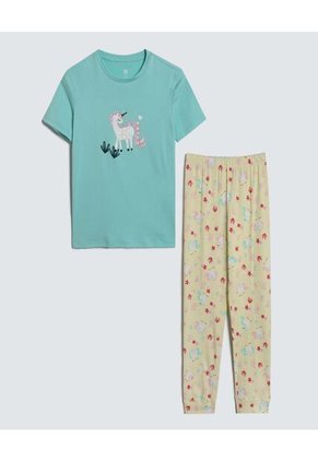 Pijama Para Niña M/C P/L Color Verde  Marca Ostu #90040065