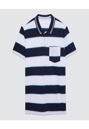 Polo Para Hombre Cuello Tejido Con Bolsillo Color Azul Marca Ostu #60110571