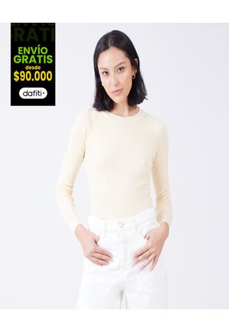 Saco Para Mujer Cuello Redondo Color Beige Marca Ostu #40330075 Ostu