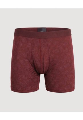Bóxer Medio Estampado Geométrico Para Hombre Vino Ostu