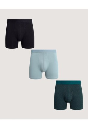 Pack X3 Boxer Medio Soft Fit X3 Para Hombre Negro Ostu