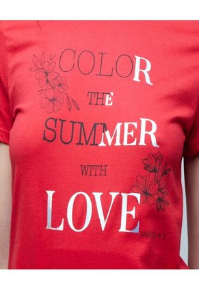 Camiseta Para Mujer Manga Corta Color Rojo Marca Ostu #40092005