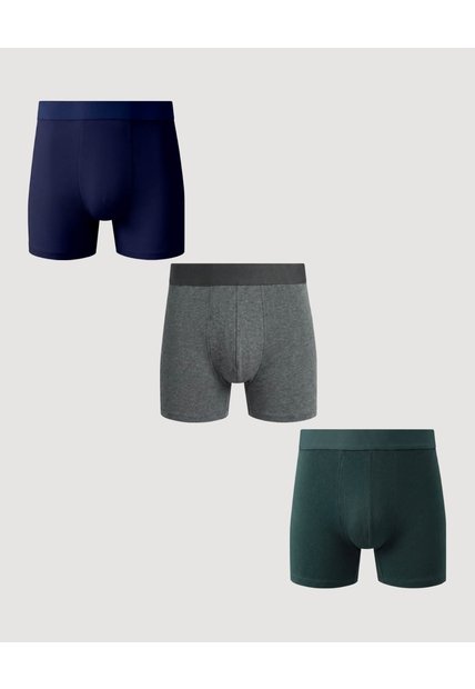 Pack X3 Boxer Medio Daily X3 Para Hombre Negro Ostu