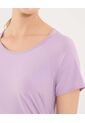 Camiseta Para Mujer Manga Corta Cuello Redondo Color Lila Marca Ostu #40092641 de Ostu
