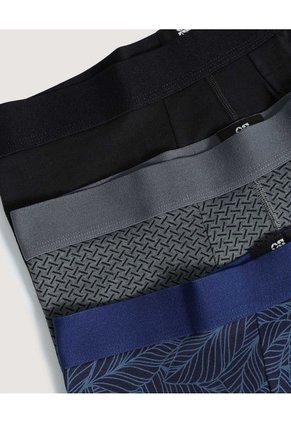 Pack X3 Boxer Medio Con Estampados  Para Hombre Negro Ostu