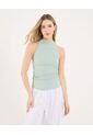 Camiseta Para Mujer Manga Sisa Cuello Alto Color Verde Marca Ostu #40092620 de Ostu