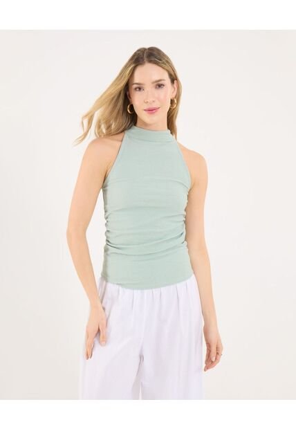 Camiseta Para Mujer Manga Sisa Cuello Alto Color Verde Marca Ostu #40092620