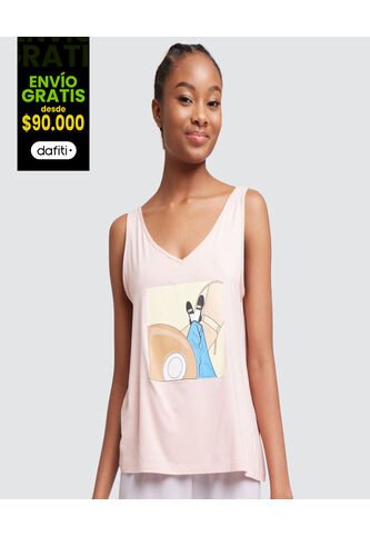 Camiseta Para Mujer Manga Sisa Color Rosado  Marca Ostu #40091496 Ostu