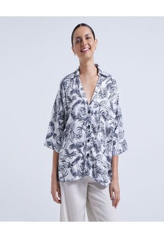 Camisa Para Mujer Manga Corta Color Blanco Marca Ostu #40010138 Ostu
