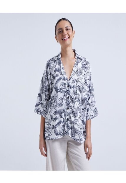 Camisa Para Mujer Manga Corta Color Blanco Marca Ostu #40010138