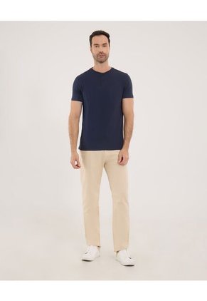 Camiseta Para Hombre Manga Larga Cuello Henley Color Azul Marca Ostu #60090839