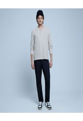 Camiseta Para Hombre Manga Larga Color Beige Marca Ostu #60091195