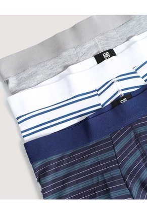 Pack Boxer Medio Rayas Y Líneas Para Hombre Negro Ostu