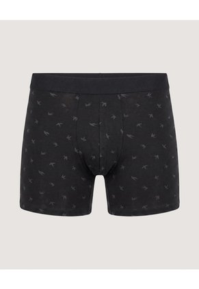 Bóxer Medio Estampado Para Hombre Negro Ostu