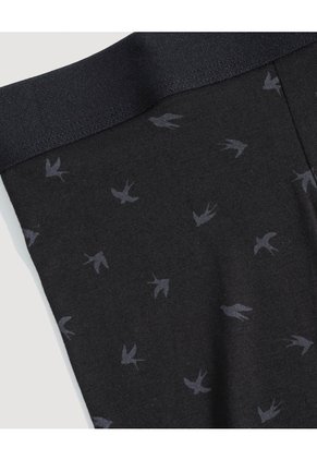 Bóxer Medio Estampado Para Hombre Negro Ostu