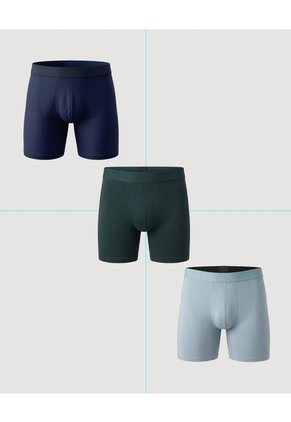Pack X3 Boxer Medio Para Hombre Negro Ostu