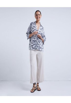 Camisa Para Mujer Manga Corta Color Blanco Marca Ostu #40010138