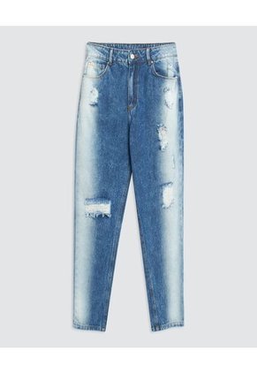 Jean Para Mujer Mom Color Azul  Marca Ostu #40160234