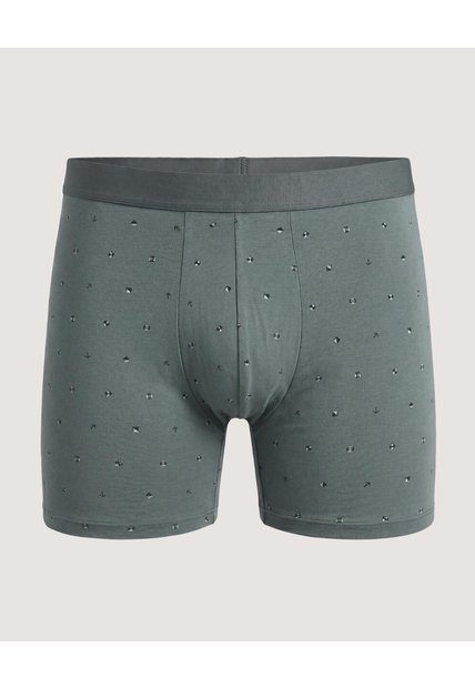Bóxer Medio Estampado  Para Hombre Verde Ostu