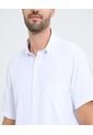 Camisa Para Hombre Manga Corta Con Bolsillo Cuello Casual M Color Blanco Marca Ostu #60010823 de Ostu
