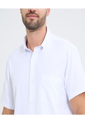 Camisa Para Hombre Manga Corta Con Bolsillo Cuello Casual M Color Blanco Marca Ostu #60010823