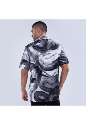 Camisa Para Hombre Manga Corta Sin Bolsillo Color Negro Marca Ostu #60010738