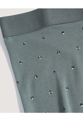 Bóxer Medio Estampado Para Hombre Verde Ostu