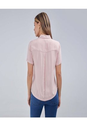 Camisa Para Mujer Manga Corta Color Rosapastel Marca Ostu #40010228